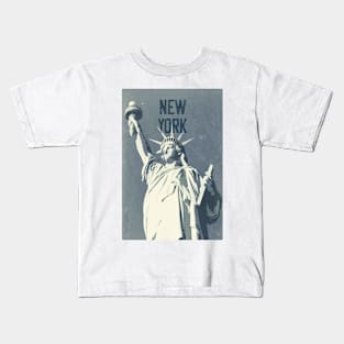 New York City, Statue of Liberty ✪ Vintage style poster Kids T-Shirt